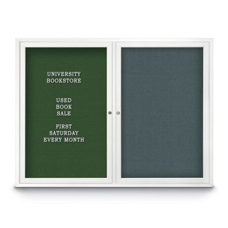 United Visual Products Corkboard, 96"x48", Buff/White UV435H-WHITE-BUFF